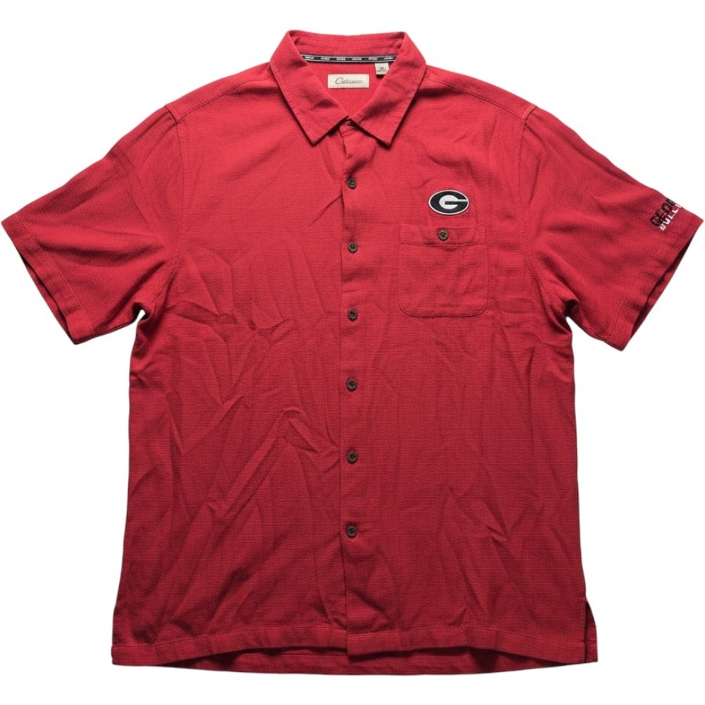 Georgia Bulldogs Shirt Mens XL Red NCAA Football Chiliwear Button Front